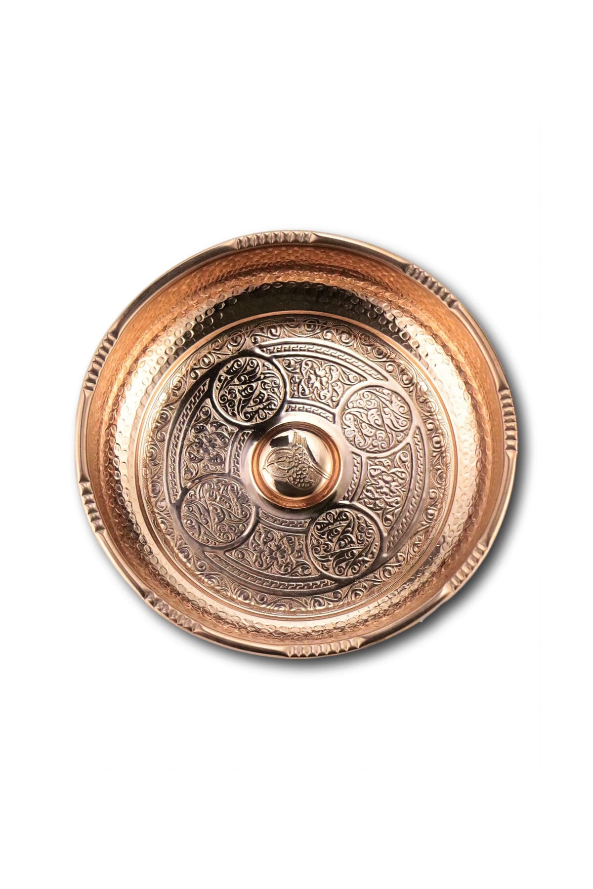 Bakır İşlemeli Hamam Tası 16 cm