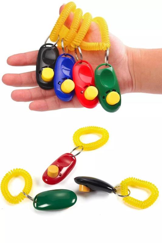 1 Adet Evcil Hayvan Eğitim Düğmesi Taşınabilir Ses Düğmesi Pet Training Clicker