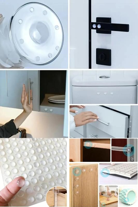 100 Adet Yapışkanlı Ses ve Çarpma Önleyici Mini Silikon Pedler Stoper