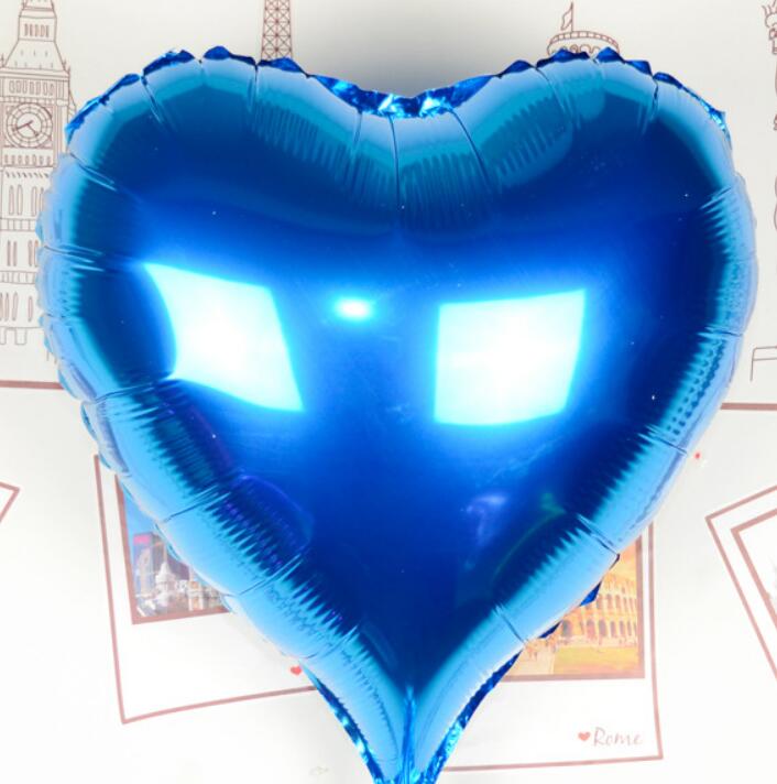 Kalp Uçan Folyo Balon Mavi 80 cm 32 inç