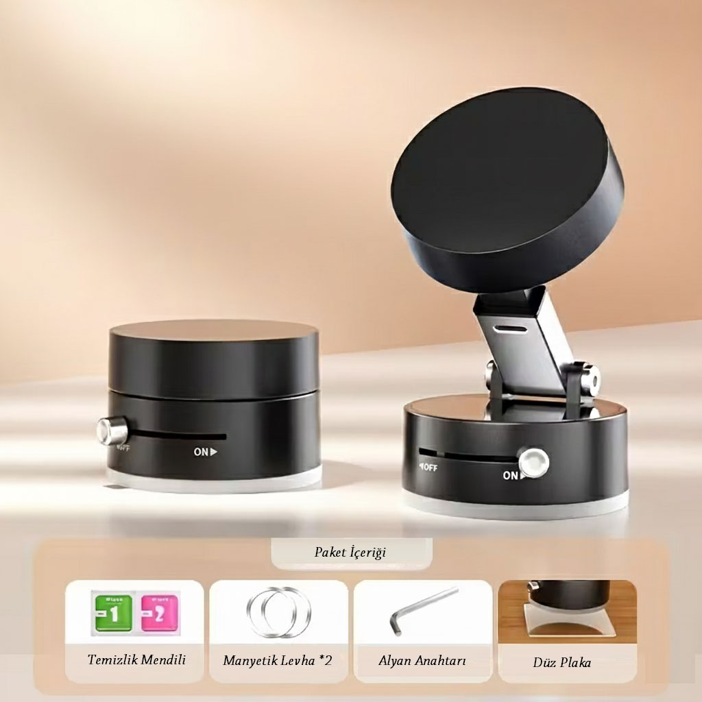 Mıknatıslı Katlanabilir Telefon Tutucu Torpido ve Cam Uyumlu
