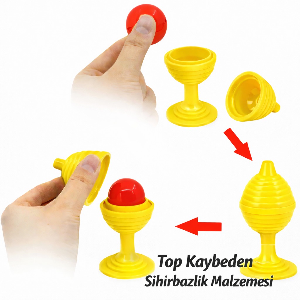 Sarı Renk Sihirli Kupa Top Kaybetme Oyunu - 7 cm
