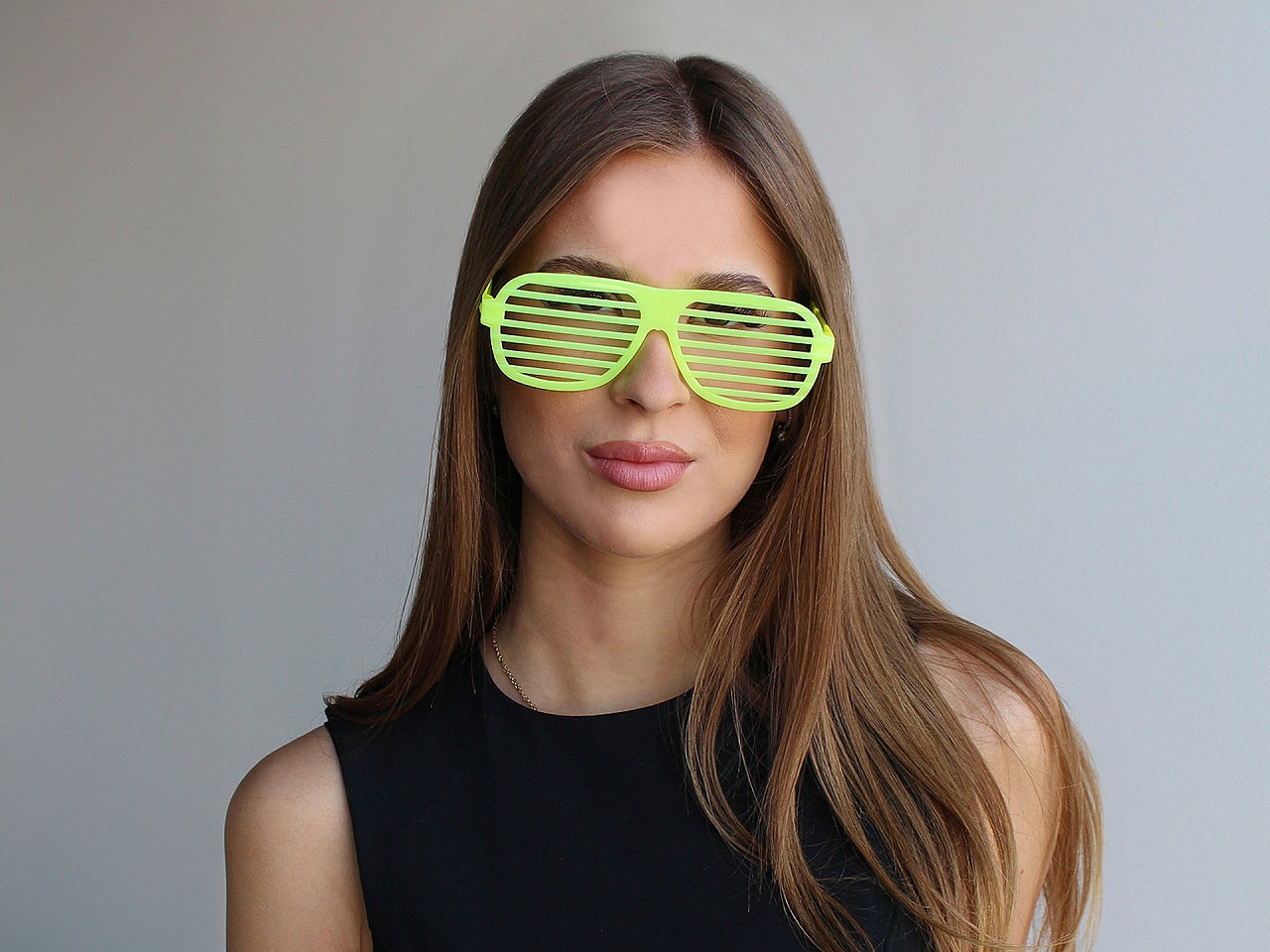 Retro Neon Fosforlu Panjur Gözlük - 12 Adet