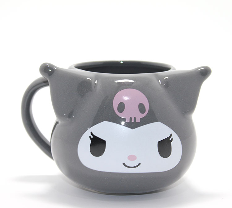 3D Kuromi Figürlü Porselen Kupa Bardak - Gri Renk - Karakter Tasarımı