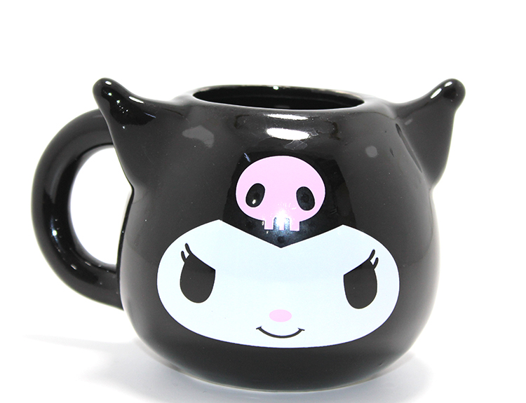 Siyah Renkli 3D Kuromi Porselen Kupa Bardak - İkonik Sanrio Tasarımı