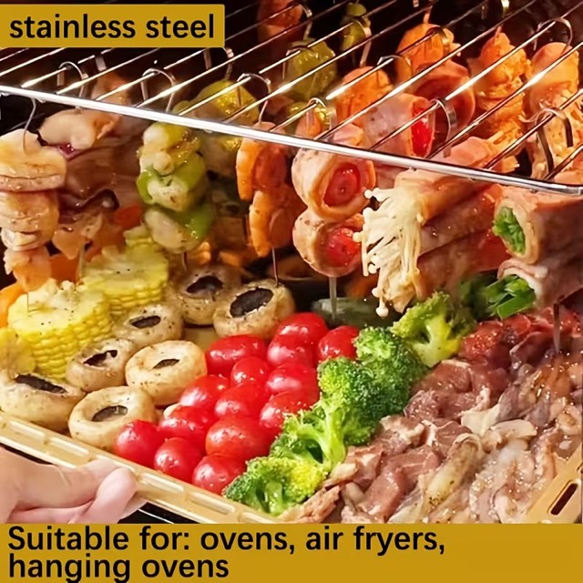10’lu Paslanmaz Çelik Şiş Seti (20 cm) - Airfryer & Mangal