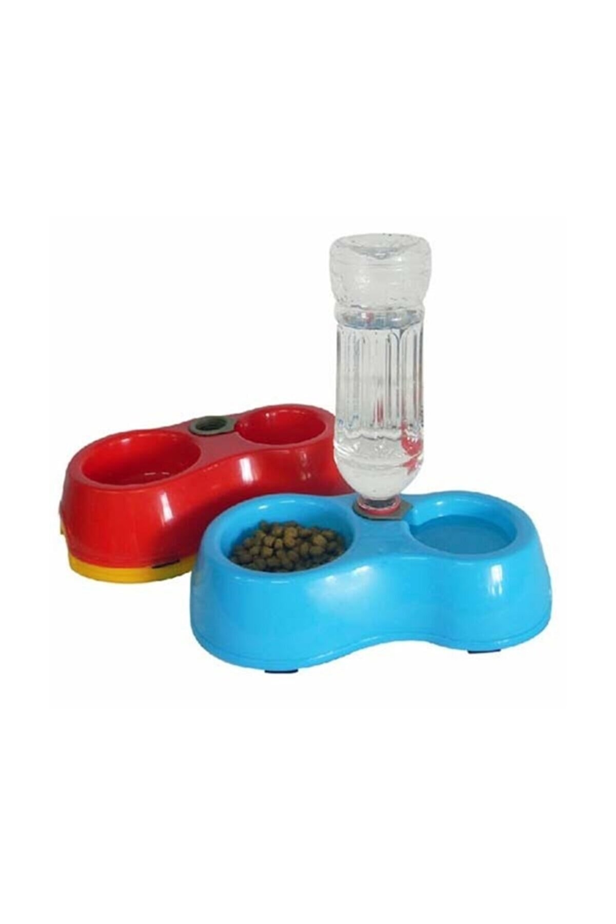 Biterse Pet Şişe Takılabilen Kedi Köpek Çift Taraflı Mama ve Su Kabı 1 LT Şişeler İle Uyumlu