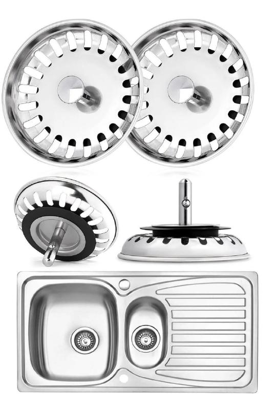 2 Adet Çöpmak Paslanmaz Çelik Sifon Süzgeci 8 Cm Lavabo Evye Süzgeci Lavabo Gider Süzgeci