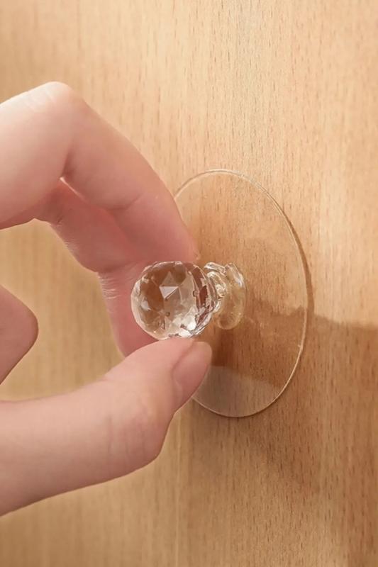 2 Adet Kristal Kendiliğinden Güçlü Yapışkanlı Kulp Askısı Tutma Kolu