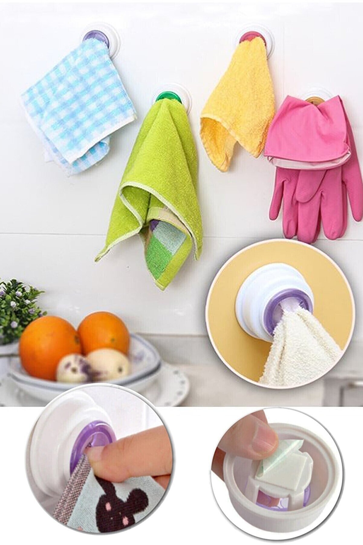 2 Adet Pratik Havlu Tutucu Havlu Askısı Banyo Havlu Askısı Mutfak Havluluğu