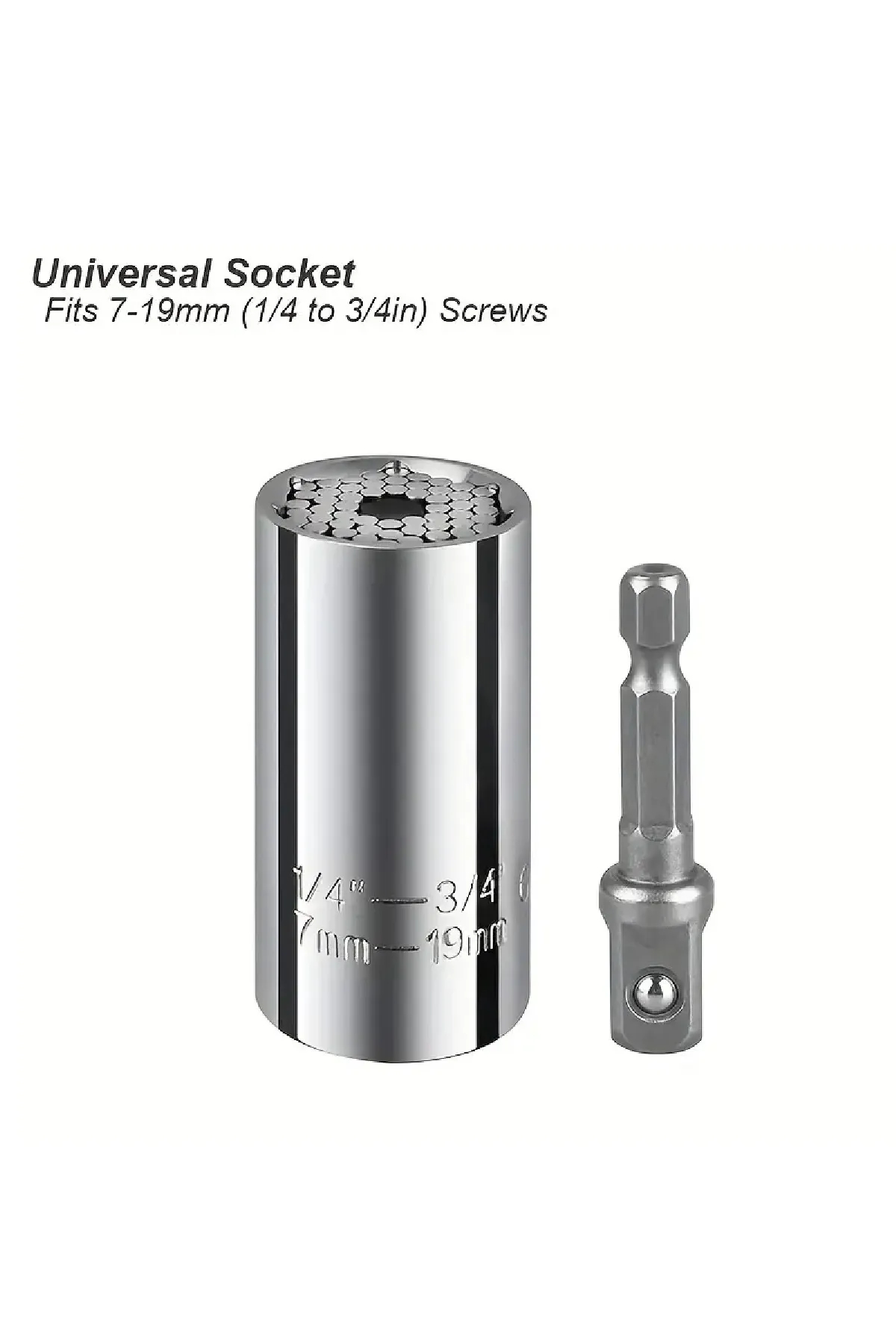 2 Li Set Çok Amaçlı Universal Matkap Ucuna Takılan Evrensel Lokma Anahtar Takımı 7-19 mm Soket