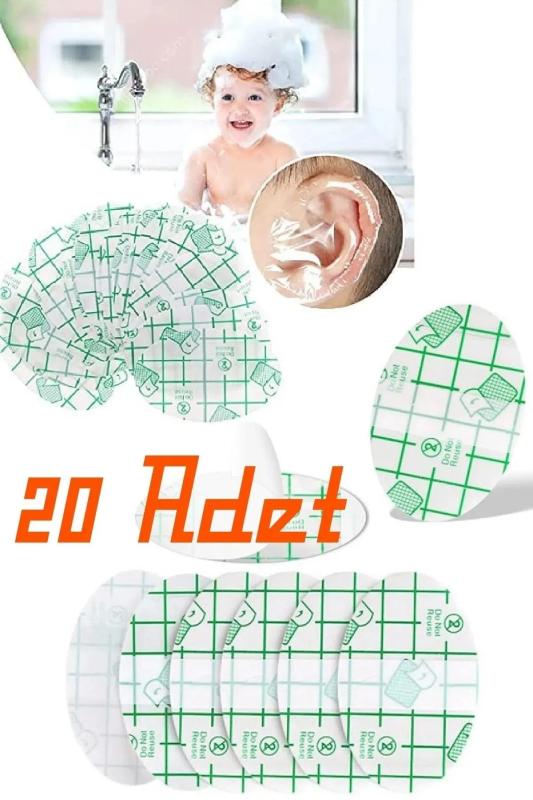 20 Adet Su Geçirmez Kulak Koruyucu Yapışkanlı Bant Seti