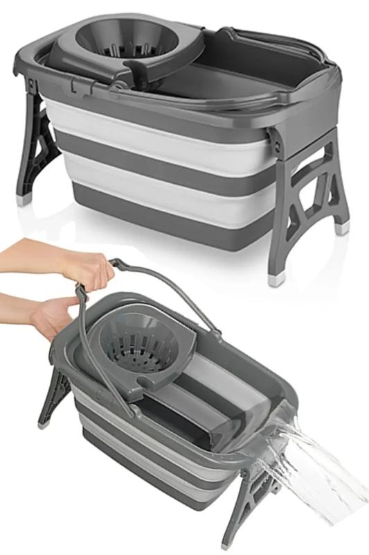 20 Litre Katlanabilir Temizlik Kovası Yer Kaplamayan Akordion Mop Kovası