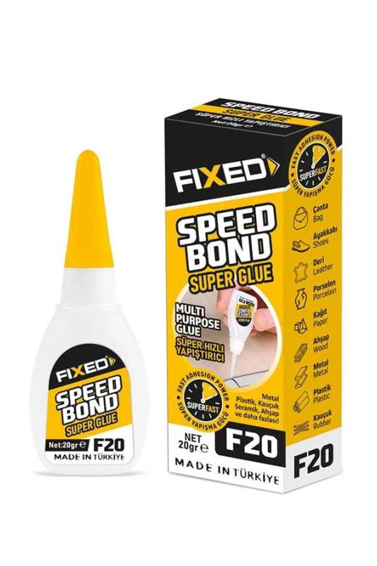 20Gr Çok Amaçlı Süper Hızlı Yapıştırıcı F20 Metal Plastik Kauçuk Seramik Ahşap ve Daha Fazlası