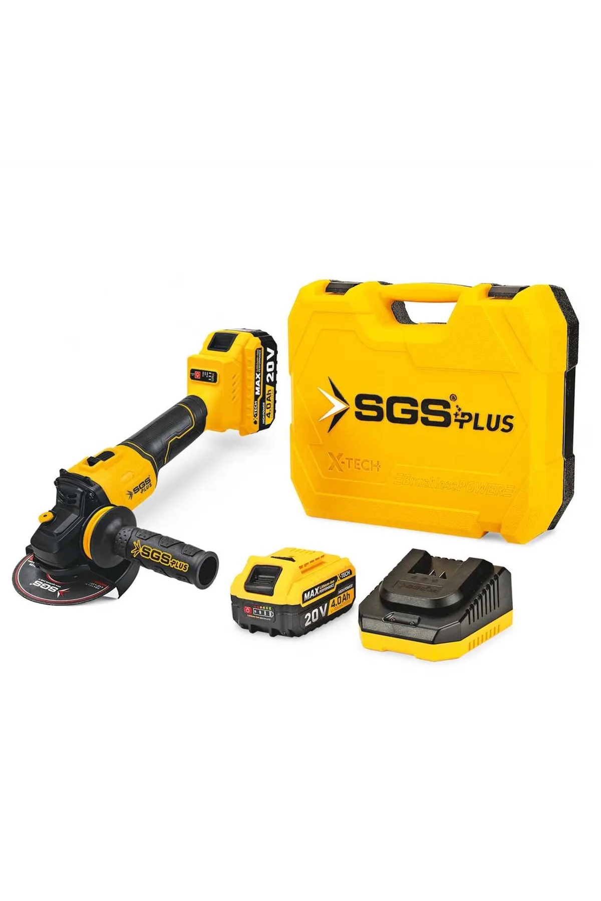 20V Çift Akülü Avuç Taşlama Makinası Seti 2x4.0 Ah Çantalı Taşlama Kömürsüz Motor