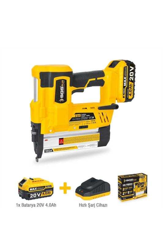 20V Şarjlı Zımba ve Çivi Çakma Tabanca Seti Akülü Çivi Zımba Çakma 1x4.0Ah