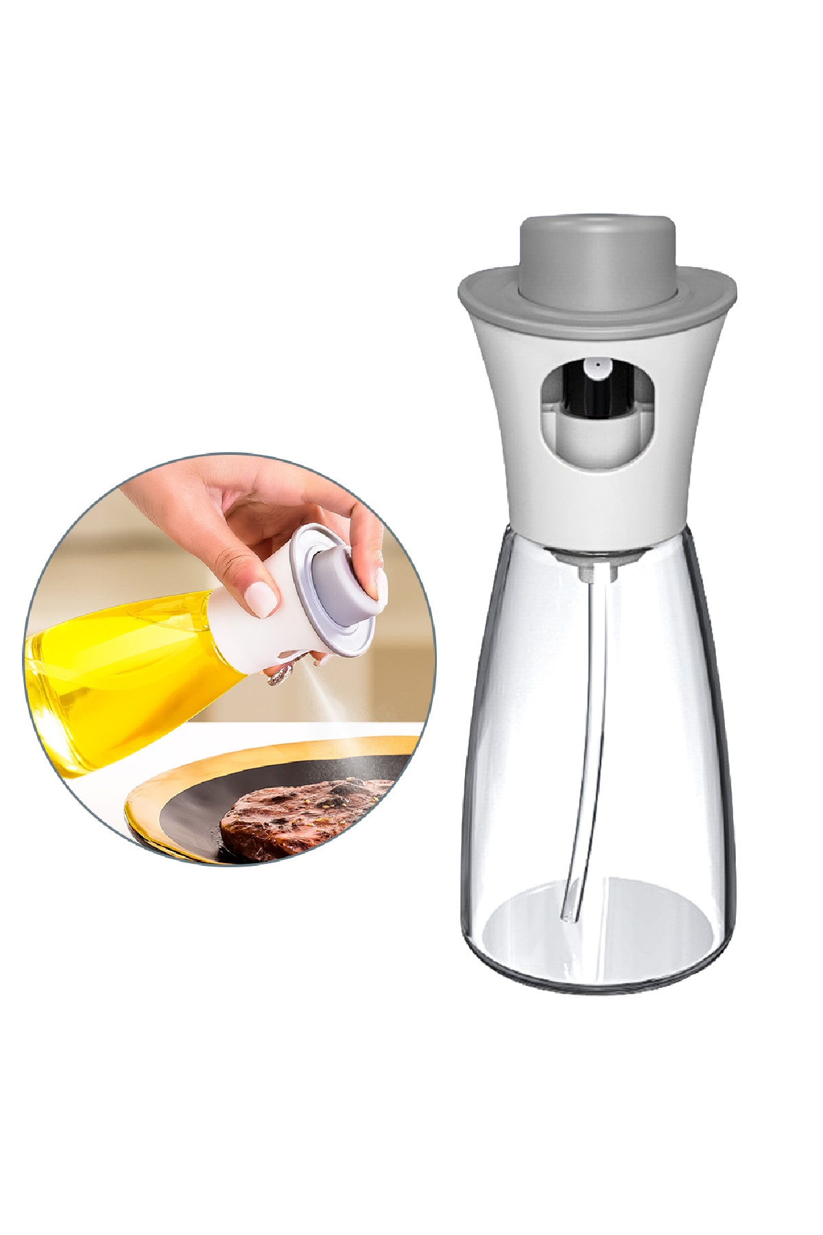 220 ml Çok Amaçlı Spreyli Cam Şişe Sirkelik Yağdanlık 1 Adet