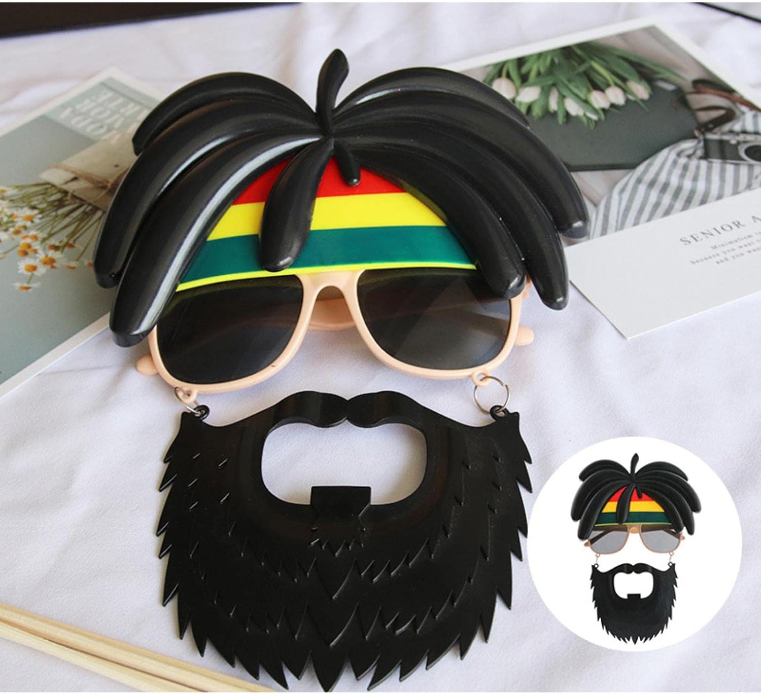 Rasta Peruklu Bob Marley Parti Gözlüğü