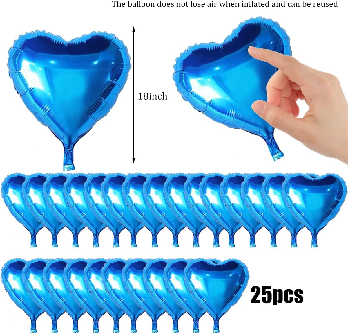 Metalize Mavi Kalp Folyo Balon
