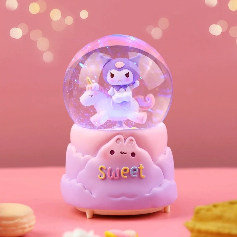 Kuromi Işıklı Müzikli Kar Küresi Orta Boy Model 1