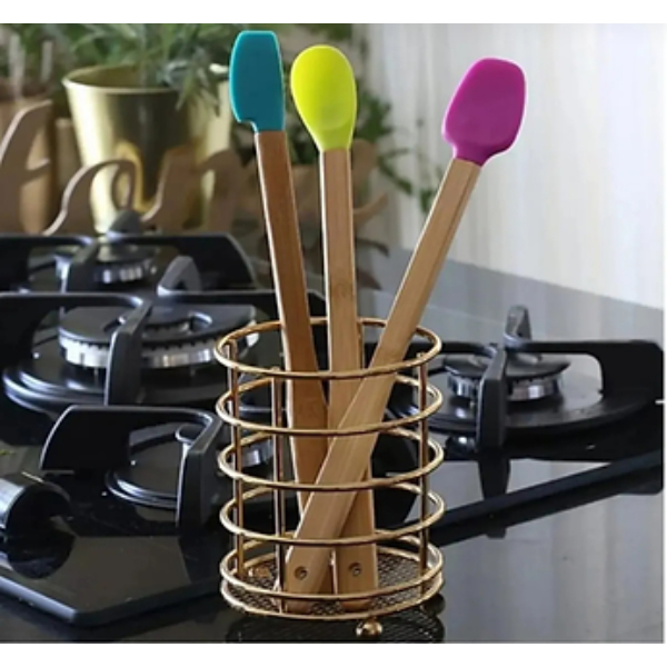 Silikon Uçlu Isıya Dayanıklı Bambu Spatula 3’lü Set