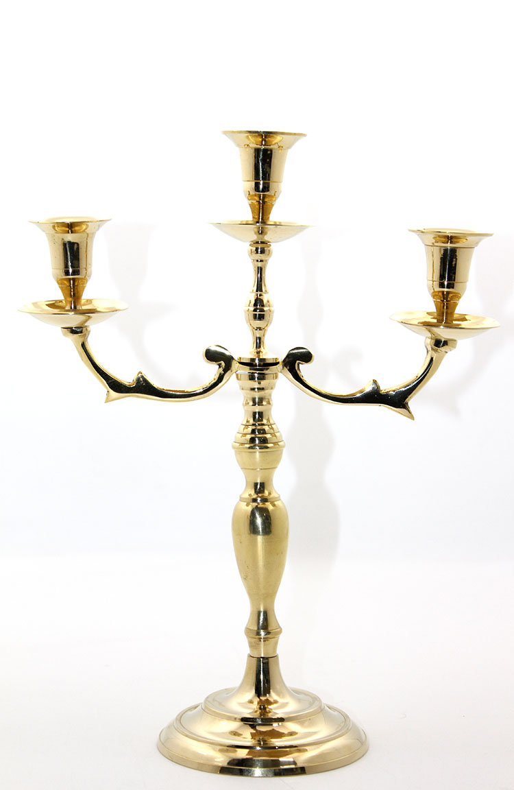 Pirinç 3’lü Şamdan Model 2