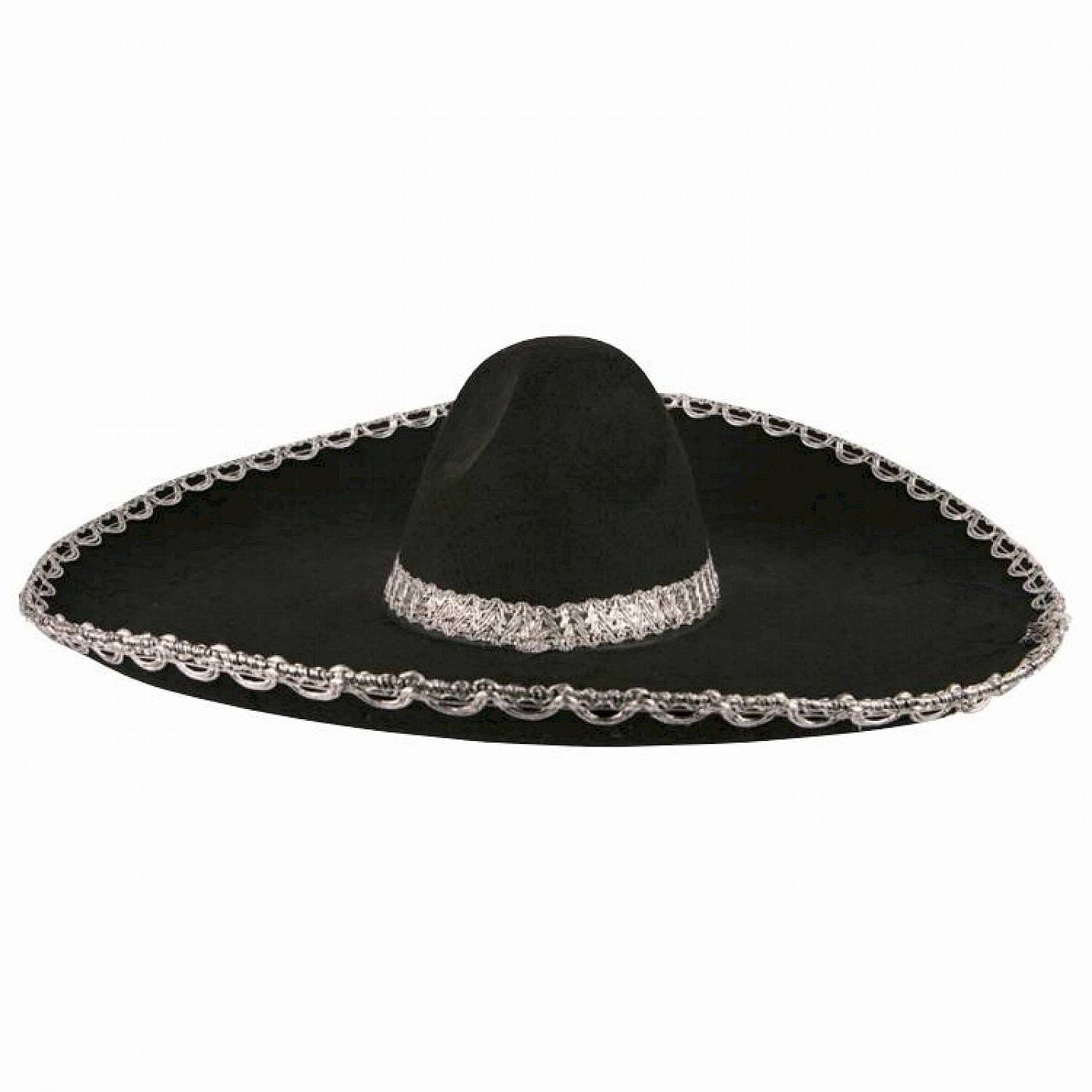 Sombrero Meksika Şapkası Gümüş Şeritli Yetişkin Boy