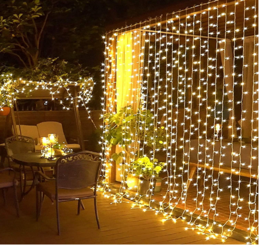 2x2 Metre Perde Led Sarı Işık