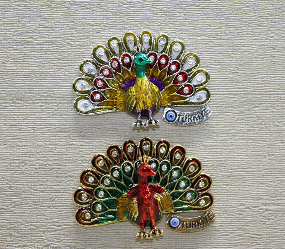 Swarovski Taşlı Tavuskuşu Magnet