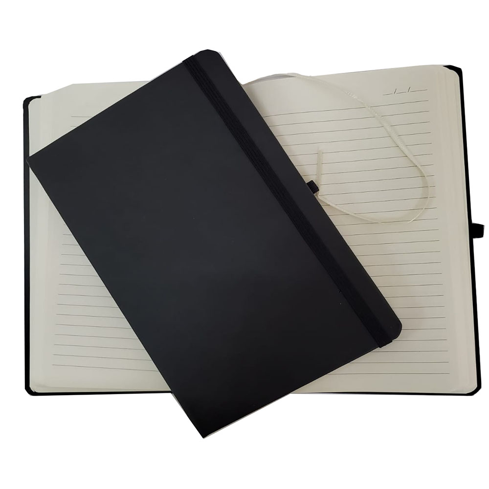 Siyah Renk Termo Deri Çizgili Defter