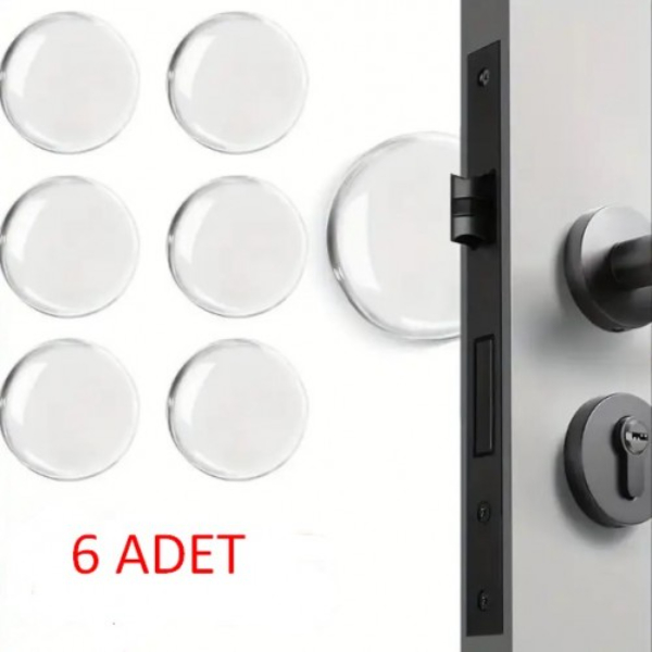 Şeffaf Silikon Mobilya ve Kapı Durdurucu Darbe Pedi 6’lı Set