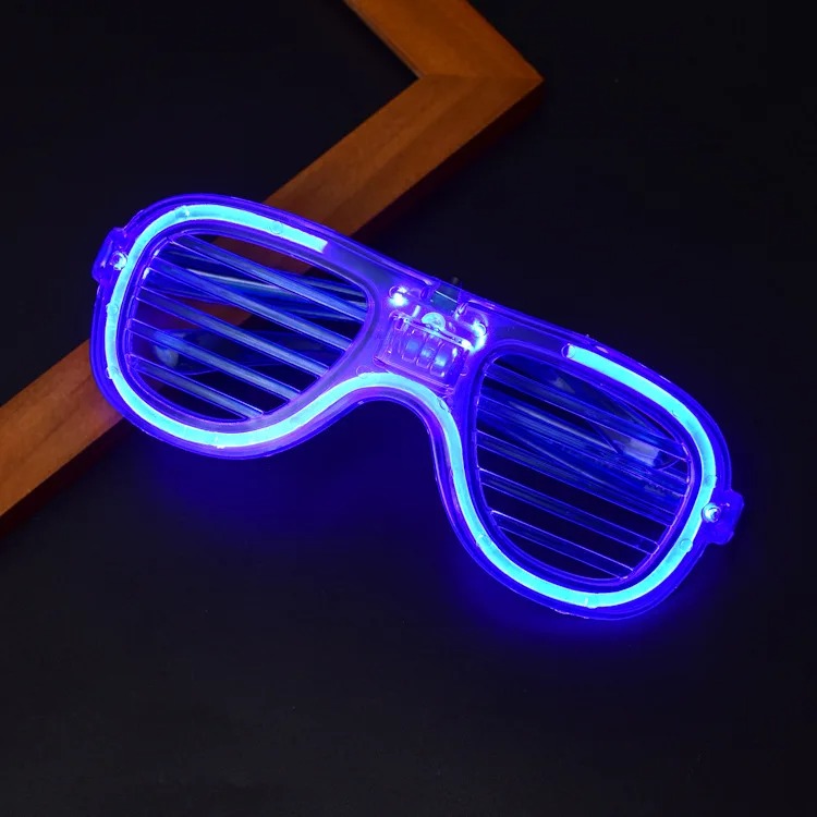 Mavi Led Işıklı Parti Gözlüğü - Neon 3 Modlu