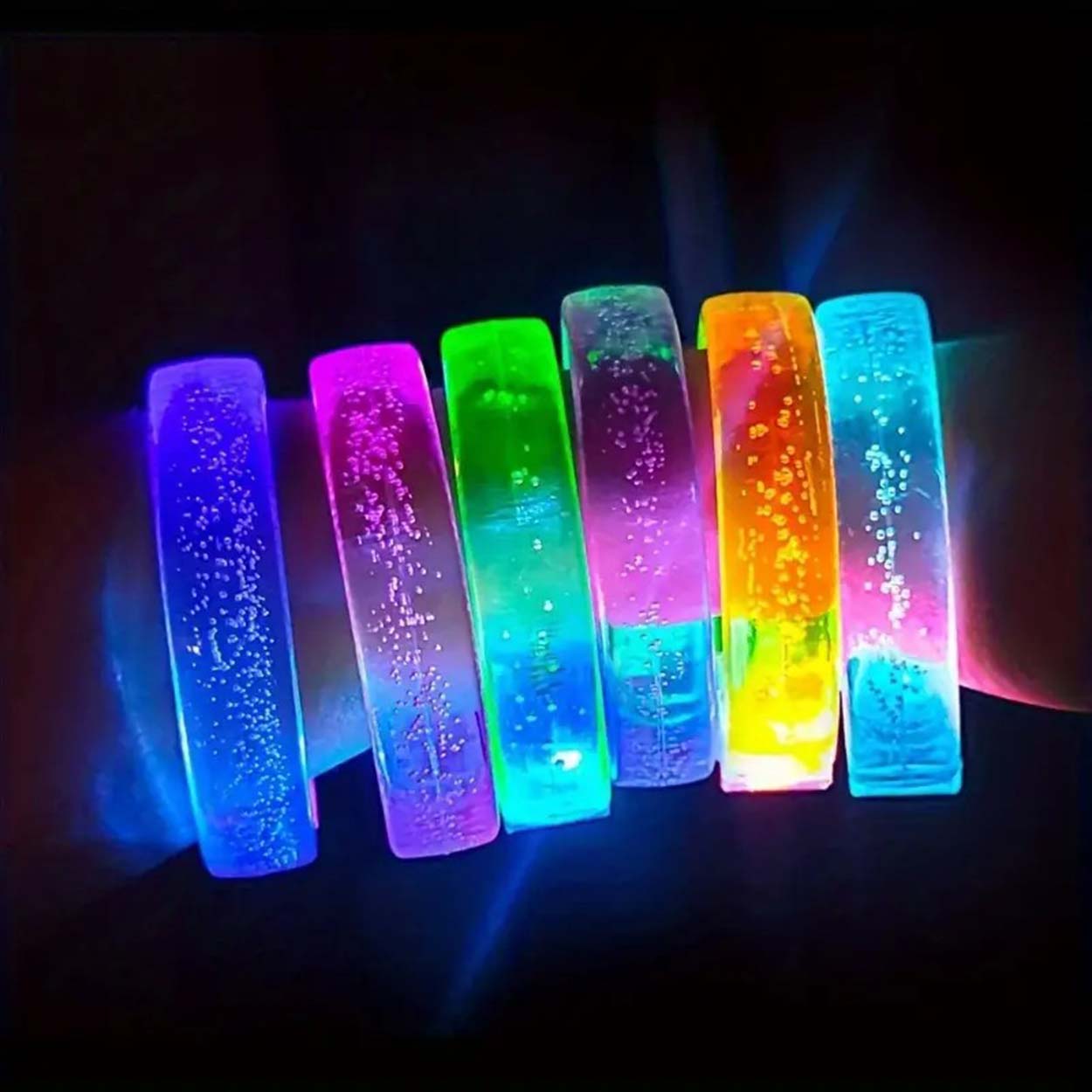 Kırmızı Led Işıklı Baskı Yapılabilen Pilli Bileklik Bilezik 1,5 cm Genişlik