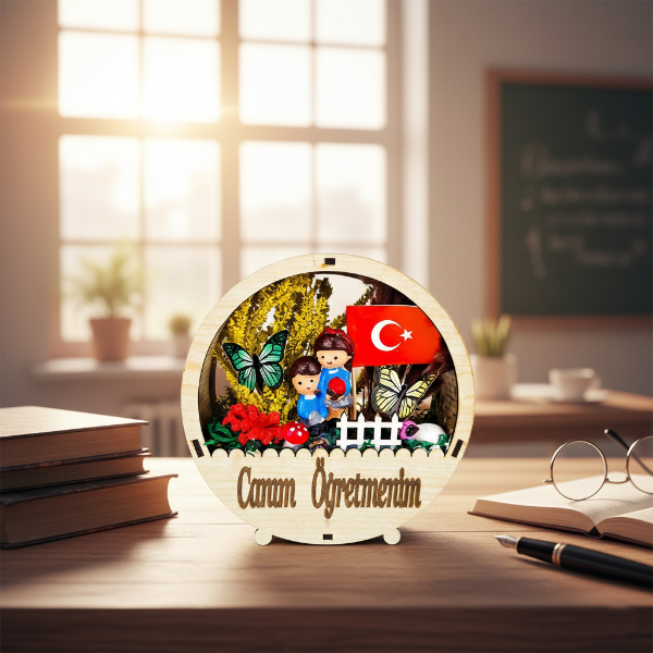 Yuvarlak Saksı Teraryum - Öğretmenler Günü Hediyesi