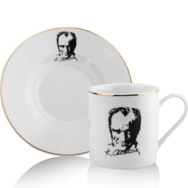 Atatürk Tasarımlı Porselen 2’li Kahve Seti