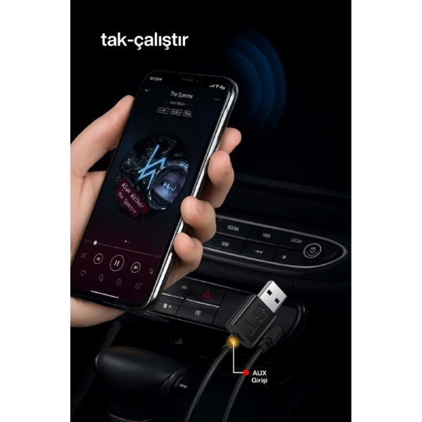 2’si 1 Arada Tak Çalıştır Kablosuz Aux RX/TX Transmitter Ses Alıcı Verici