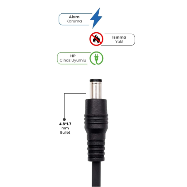19V 4.74A 4.8 * 1.7mm Bullet 90W HP İçin Laptop Adaptör