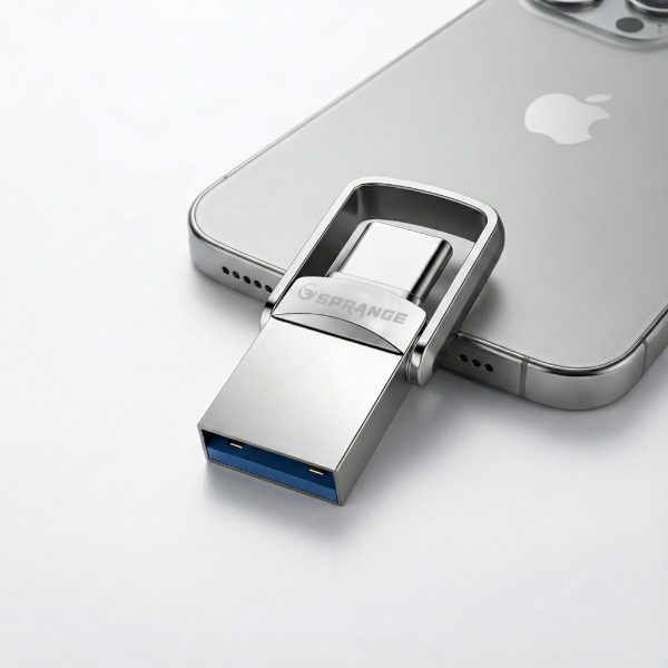 2’si 1 Arada USB 3.2 Type-C Ve USB 64GB Metal Flash Disk