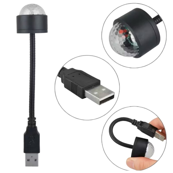 Sese Duyarlı USB Araç İçi Ambiyans Işığı