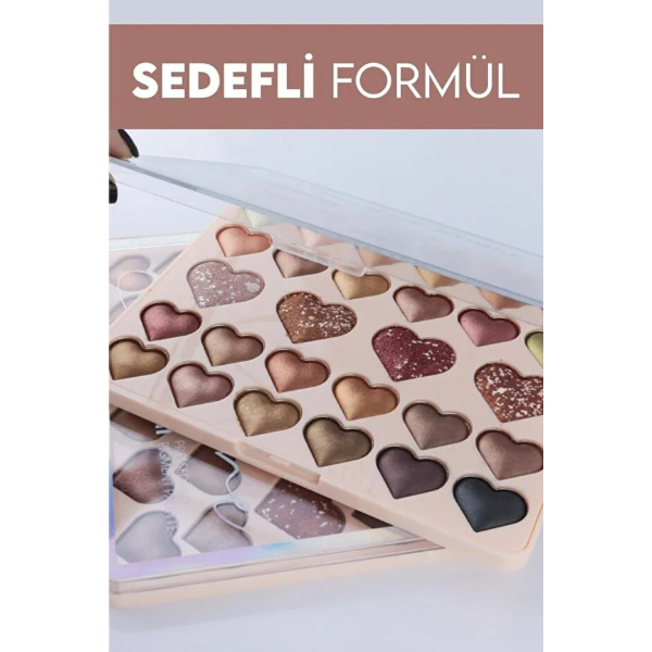 28’li Sedefli Shine Kalp Far Paleti - 2’li Set