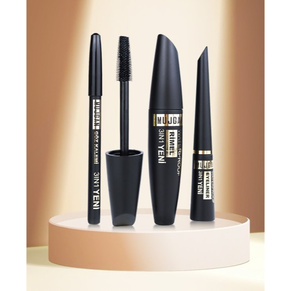 3’ü 1 Arada Göz Makyajı Seti - Eyeliner, Maskara, Kalem