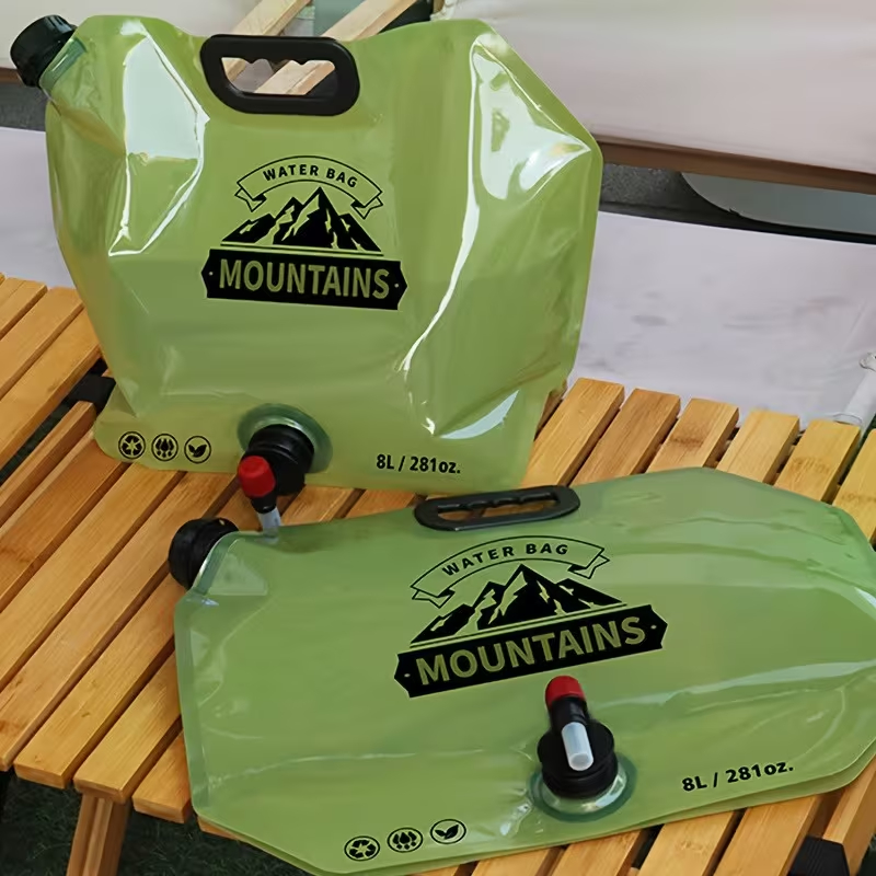 8 Litre Katlanabilir Musluklu Su Kabı - Kamp ve Doğa - Taşıma Kulplu