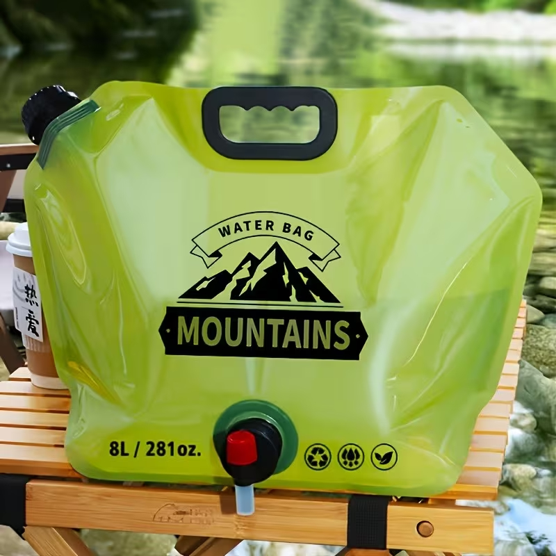 8 Litre Katlanabilir Musluklu Su Kabı - Kamp ve Doğa - Taşıma Kulplu