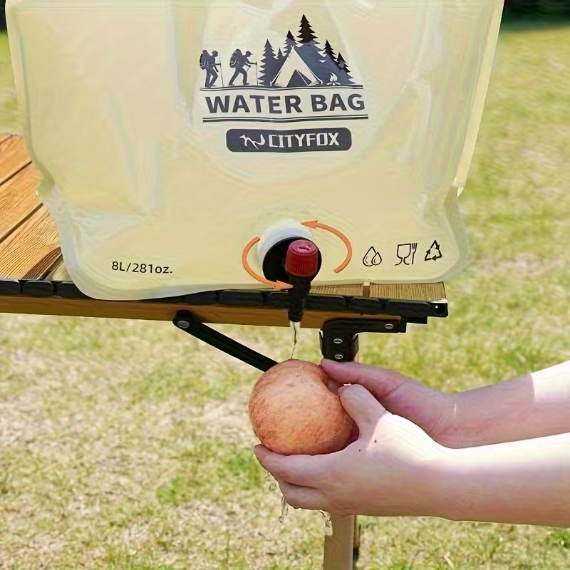 8 Litre Katlanabilir Musluklu Su Kabı - Kamp ve Doğa - Taşıma Kulplu