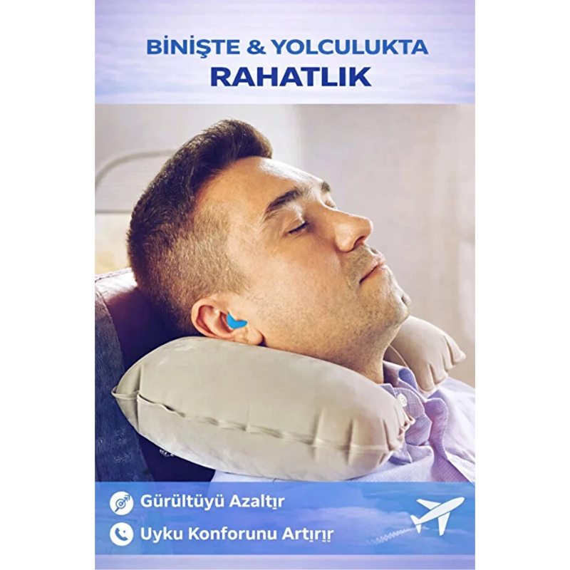 Silikon Kulak Tıkacı - 6’lı Özel Kutulu - Su Geçirmez ve Gürültü Önleyici