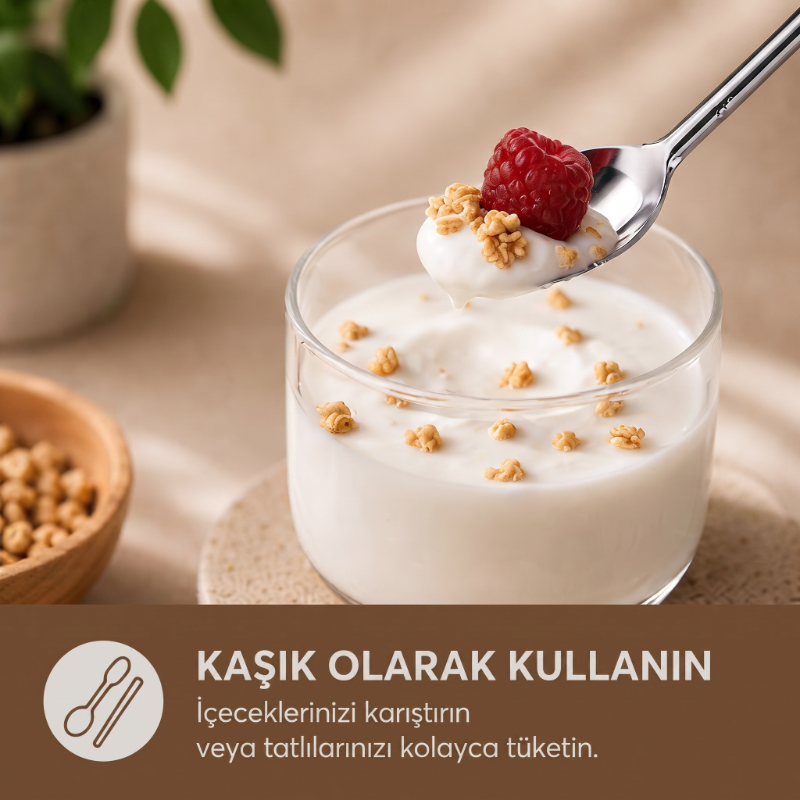 6’lı Kaşıklı Pipet Seti - Metal - Pipet Temizleme Fırçası