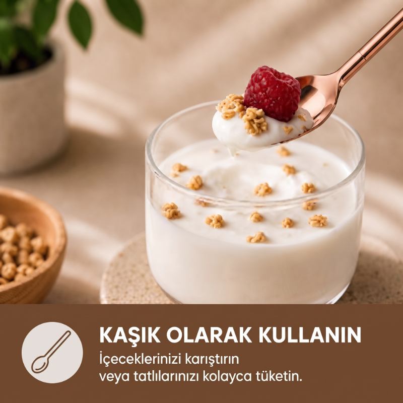 6’lı Kaşıklı Pipet Seti - Bronz - Pipet Temizleme Fırçası