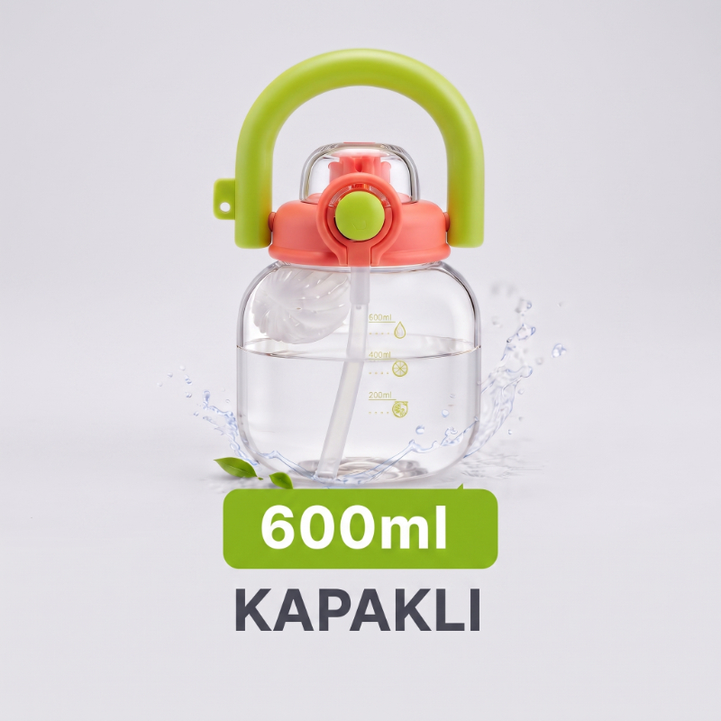 Sporcu Matarası - 600 ml - BPA İçermez - Sızdırmaz Kapaklı