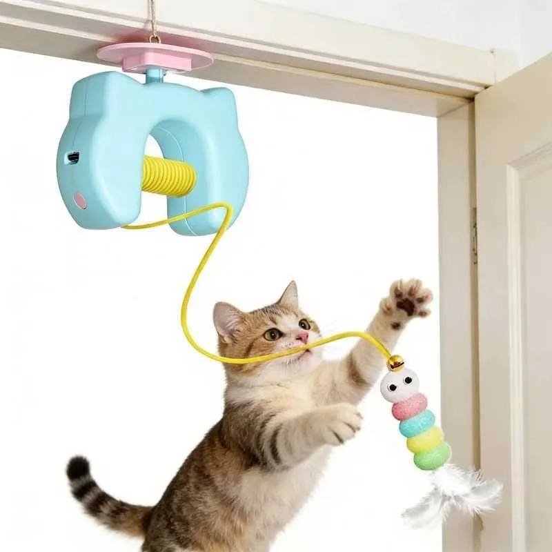 Otomatik Yo-Yo Kedi Oyuncağı - Şarjlı Oyuncak - Makaralı