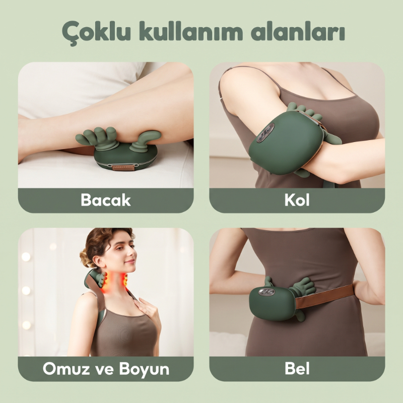 Isıtıcılı Güçlü Masaj Aleti - El Hissiyatı - Şarjlı - 3 Farklı Hız Kademesi
